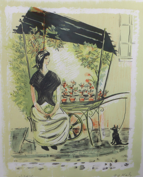 Guy Krohg, blomsterselger. Lito.