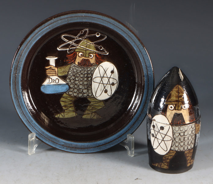 Fat og boks i keramikk, Rolf Hansen.