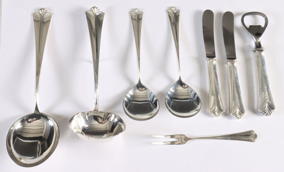 8 deler bestikk i sølv, Rådhus med vifte.