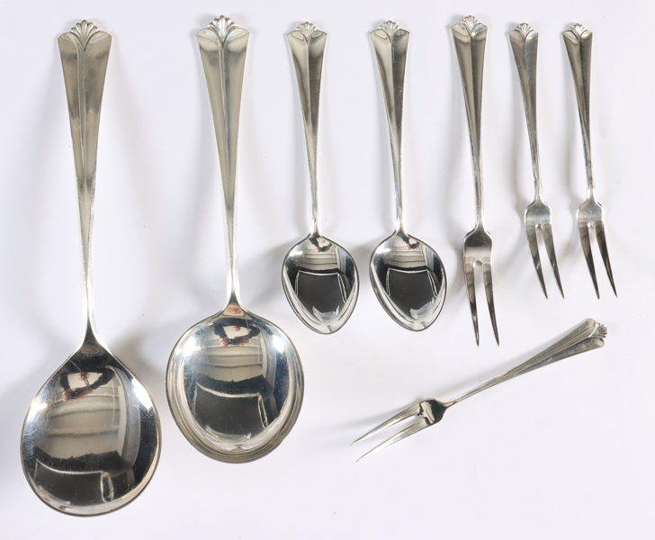 8 deler bestikk i sølv, Rådhus med vifte.