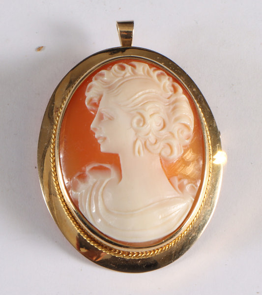 Nål/anheng i gull med kame.