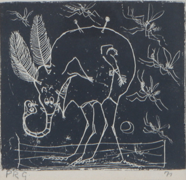 Paul Rene Gauguin, figur. Etsning. 