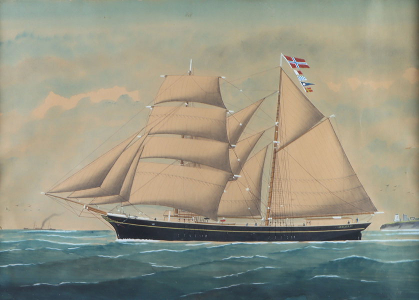 Skuteakvarell, "Pollux".