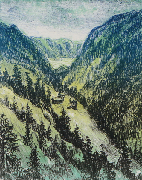 Reidar Fritzvold, Telemark. Litografi.