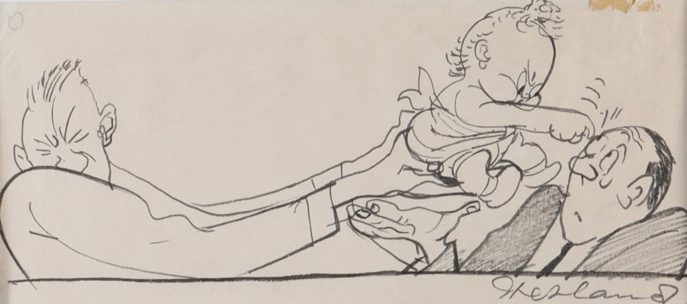 Audun Hetland, mennesker. Tegning.