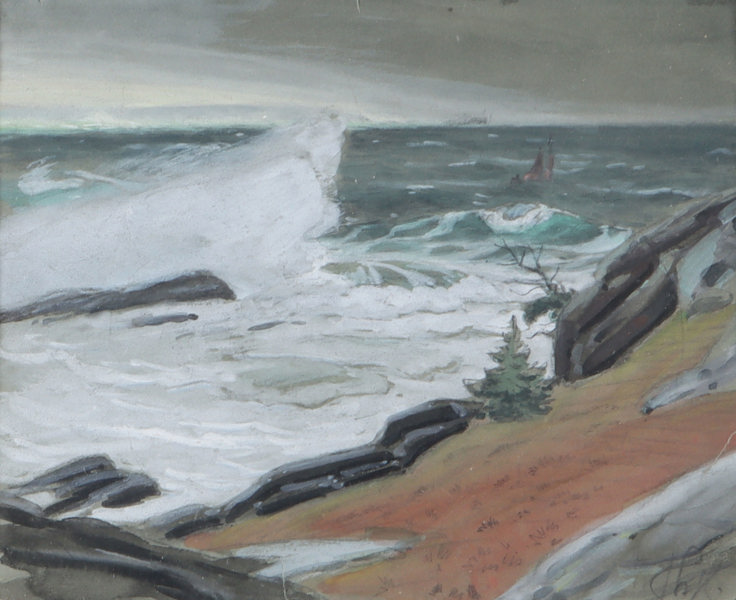 Thorolf Holmboe, kyst. Akvarell.