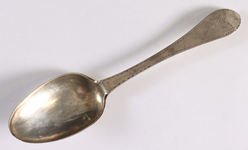 Skje i sølv, 1800 t.