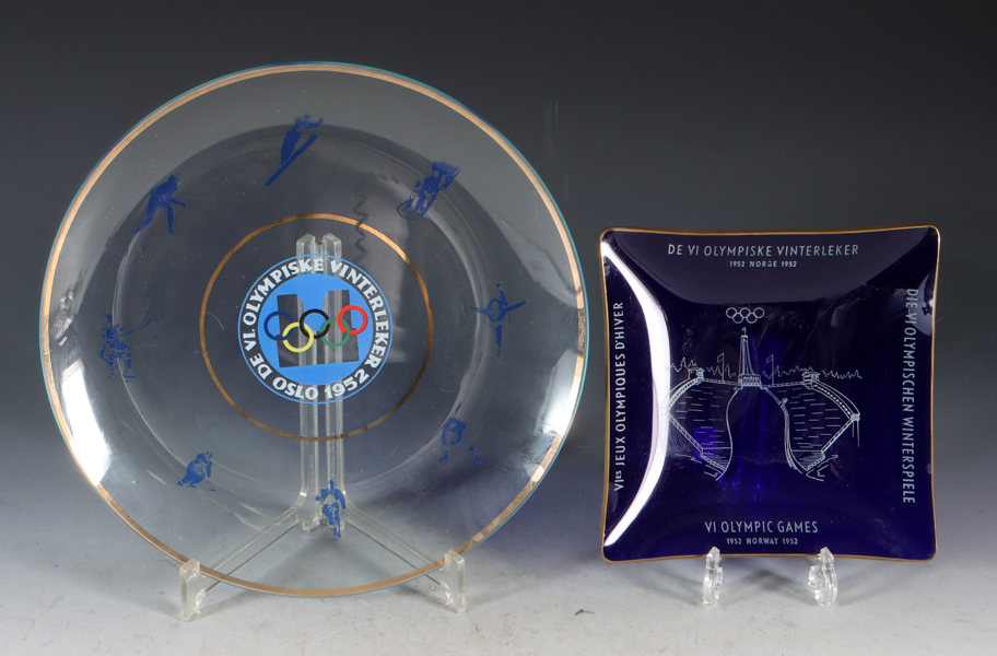 Fat og askebeger i glass, OL 1952.