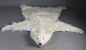 Isbjørnskinn med hode.