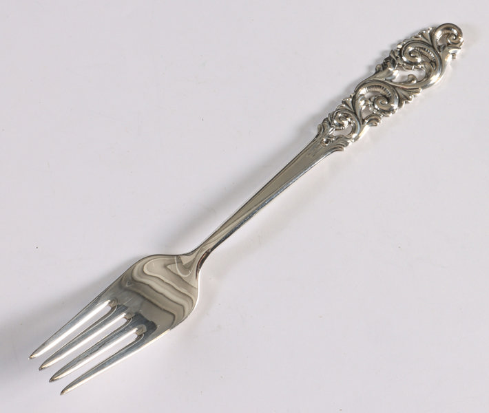 6 gafler, Telesølv.