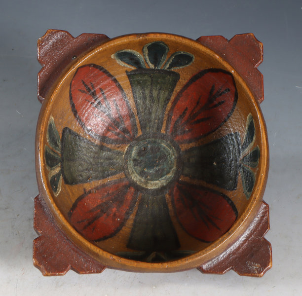 Rosemalt snippeskål/bolle, 17/1800 t.