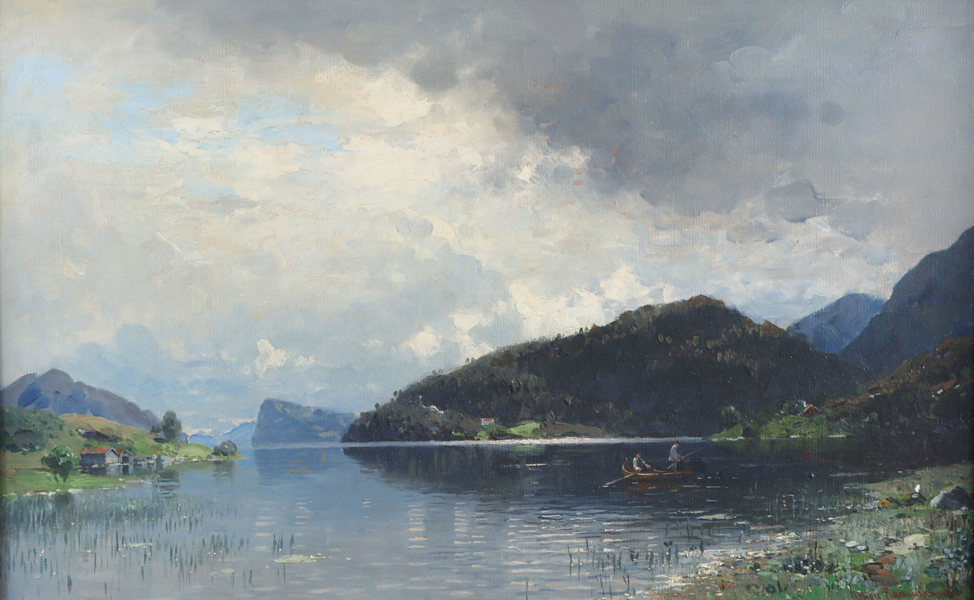 Georg A. Rasmussen, fiskere. Maleri.