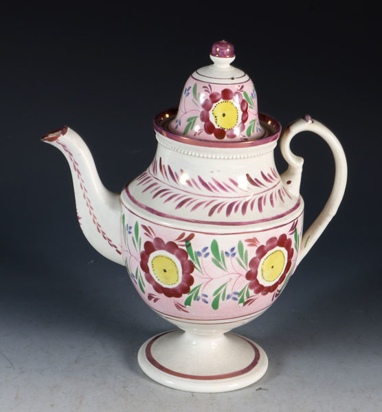 Kanne i fajanse m/lusterdekor, 1800 t.