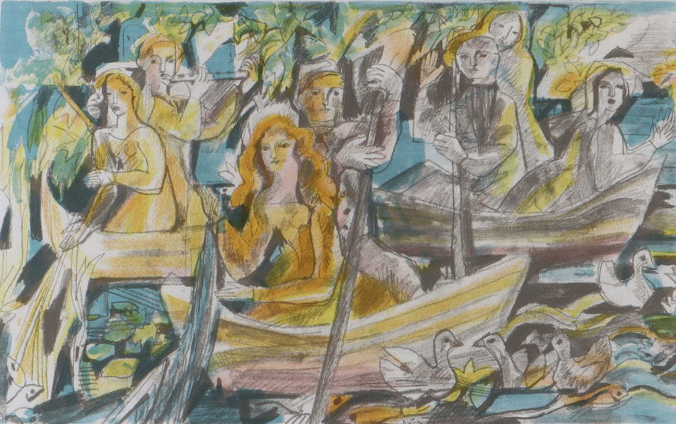 Thorstein Rittun, På elven. Serigrafi