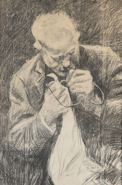 Christian Krohg, Vinkelskriveren. Litografi.