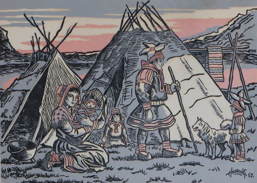 Odd Harrong, Lappeleir. Litografi.