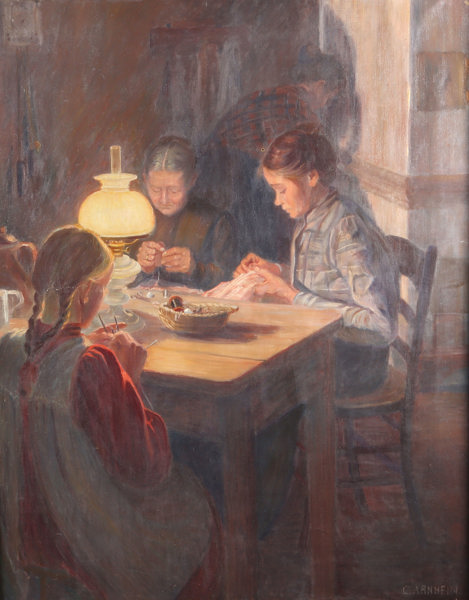 Clara Arnheim, brodering. Maleri.