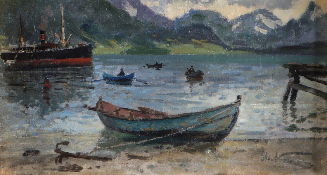 Adelsteen Normann, fjord. Maleri.