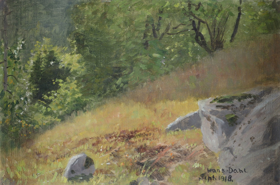 Hand Dahl, landskap. Maleri.