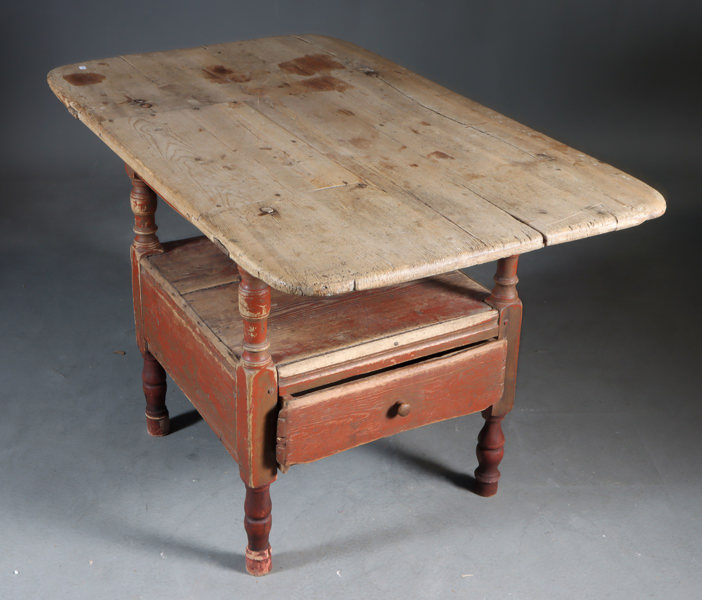 Rødmalt bordstol, 1800 t.