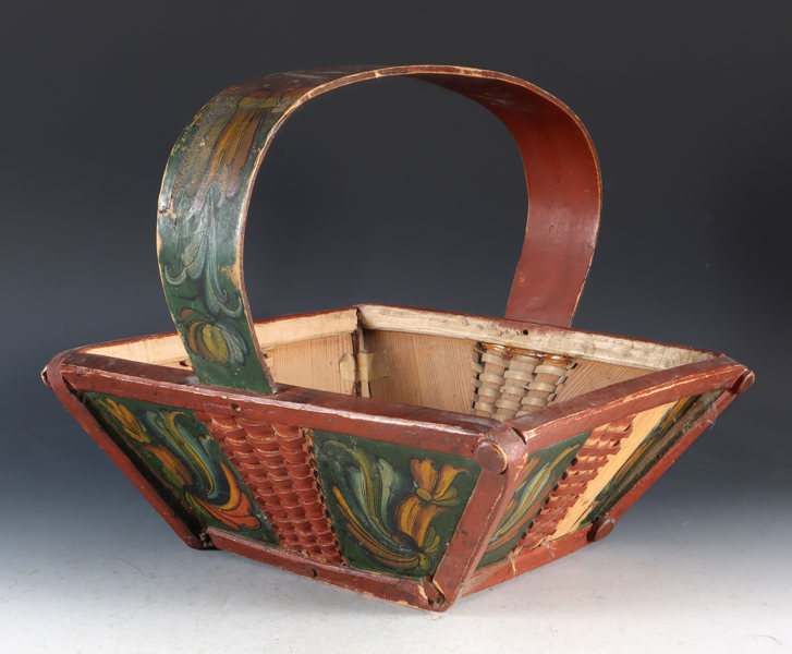 Rosemalt sendingskurv 1848