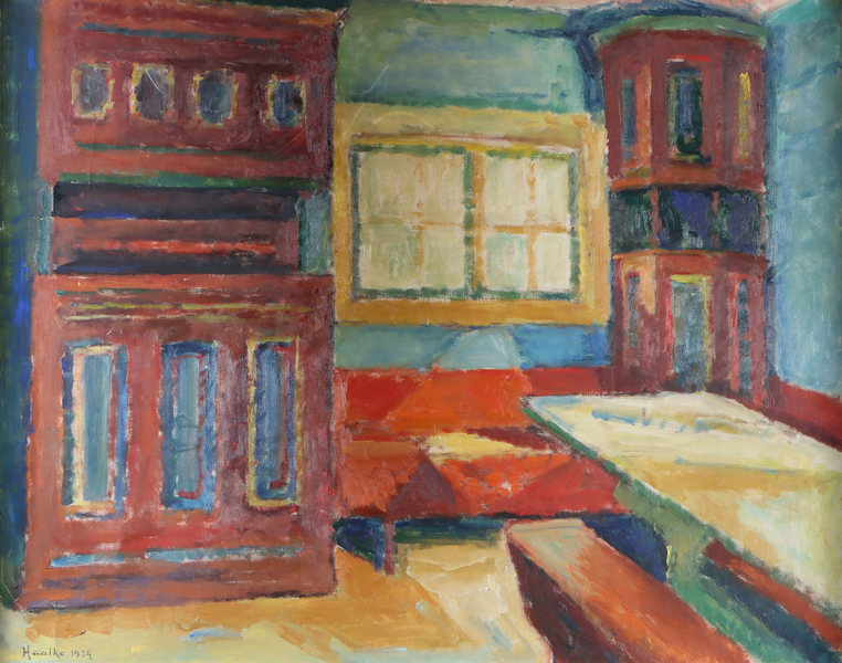 Hjalmar Haalke, bondeinteriør. Maleri.