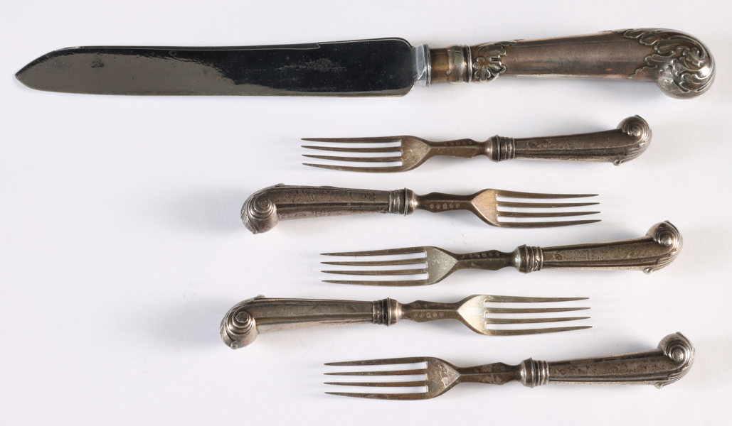 5 gafler og forskjærskniv, 1800 t.