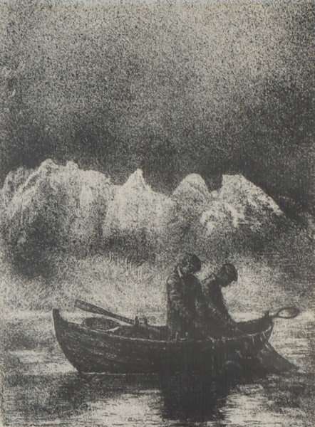 Karl E. Harr, fiskere. Litografi.
