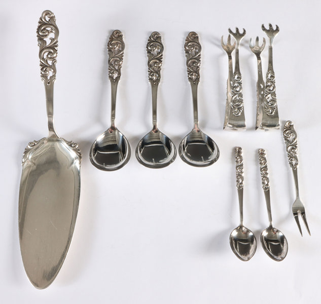9 deler bestikk, Telesølv.