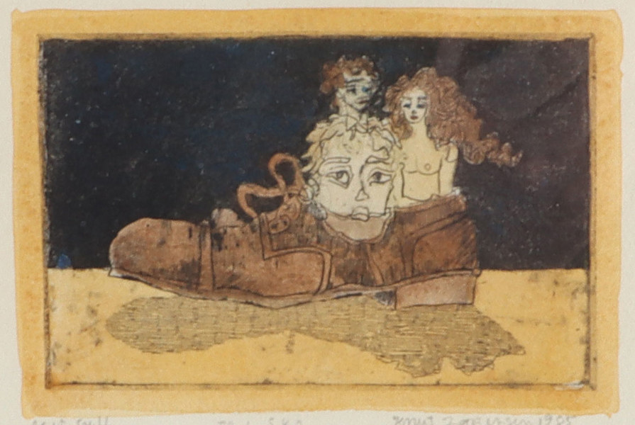 Knut Jørgensen, To i sko. Etsning