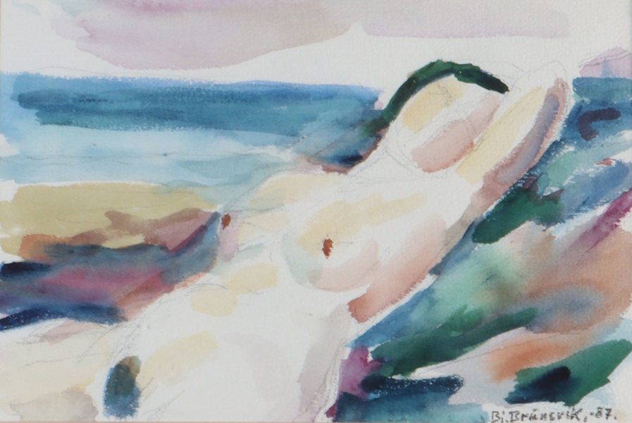 Bjarne Brunsvik, akt. Akvarell.