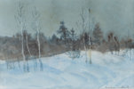 Reidun Tordhol, vinter. Akvarell.