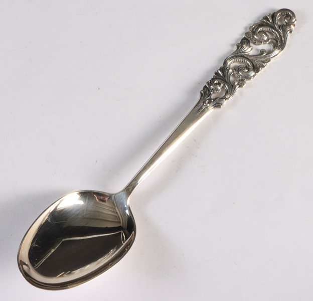 6 skjeer, Telesølv.