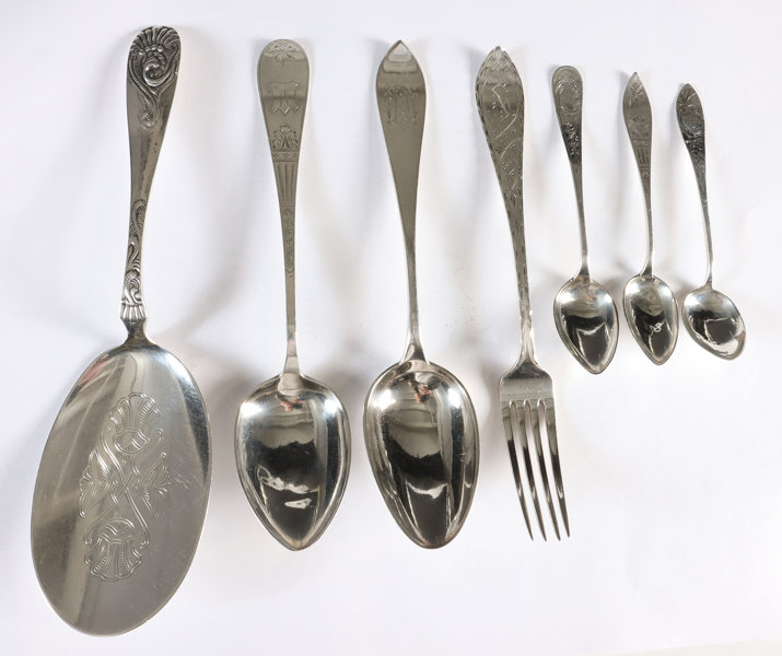 7 deler bestikk i sølv.
