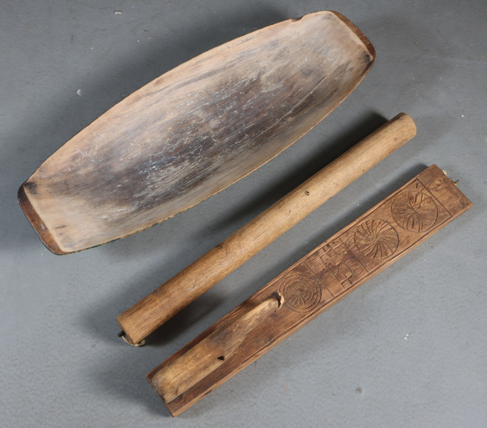 Trau og mangletre med rulle.