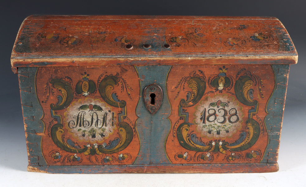 Rosemalt kisteskrin, 1838.