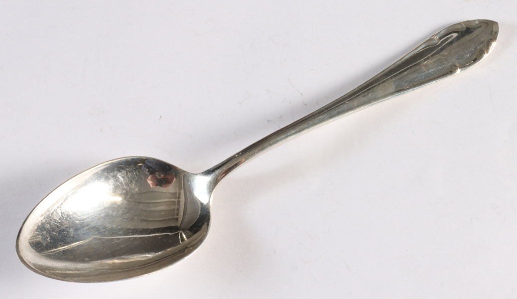 18 skjeer i sølv, Mexico. 