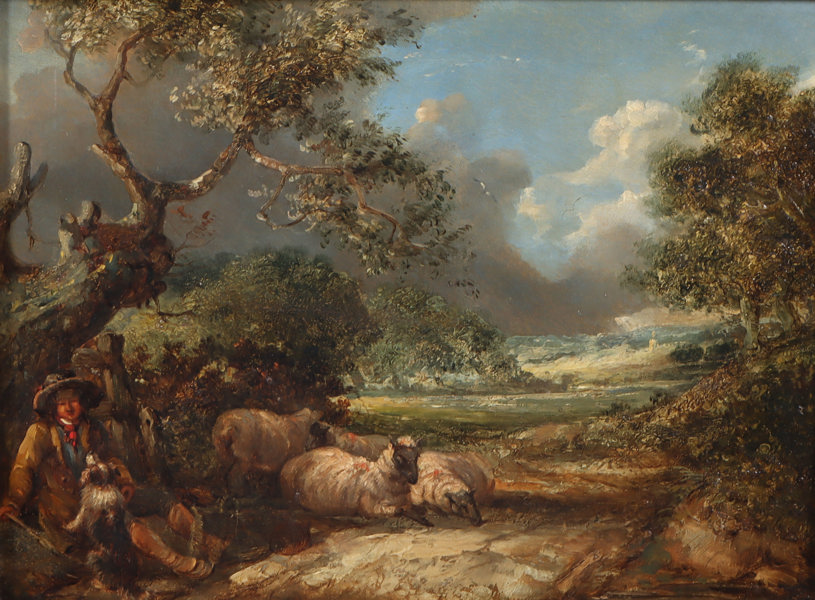 Usignert, gjeter. Maleri.