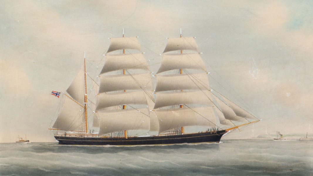 Eugene Grandin, skute. Akvarell.