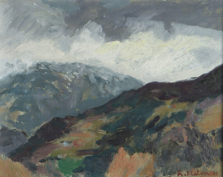 Knut Flatin, fjellandskap. Maleri