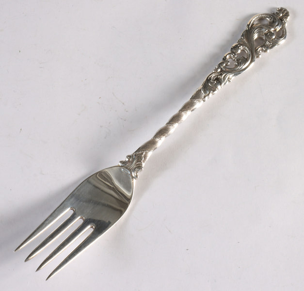 6 gafler i sølv, Dobbel Rokokko.