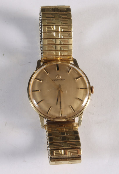 Armbåndsur i gull, Certina.