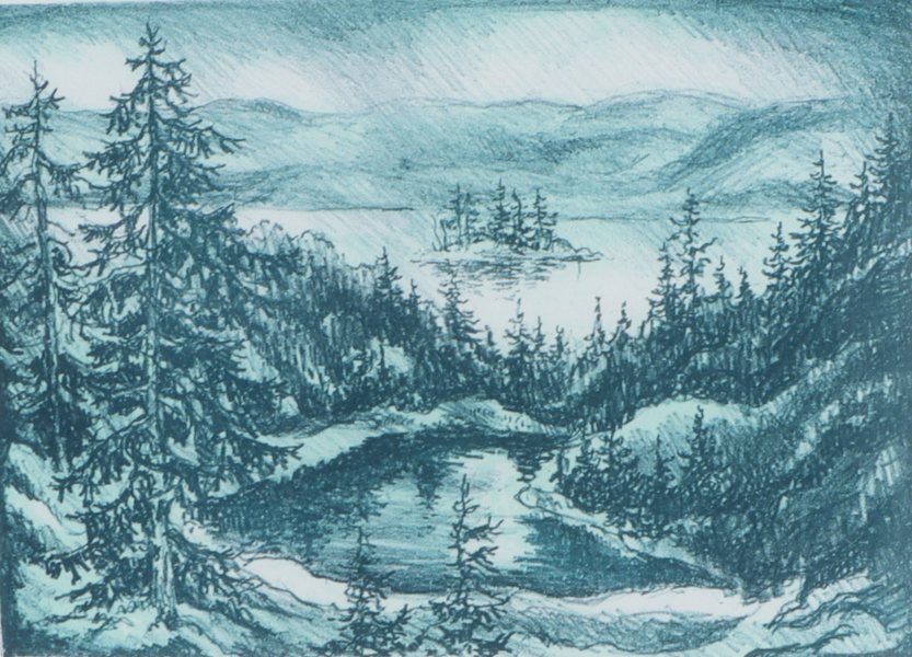 Reidar Fritzvold, Bjønnsjøen. Litografi