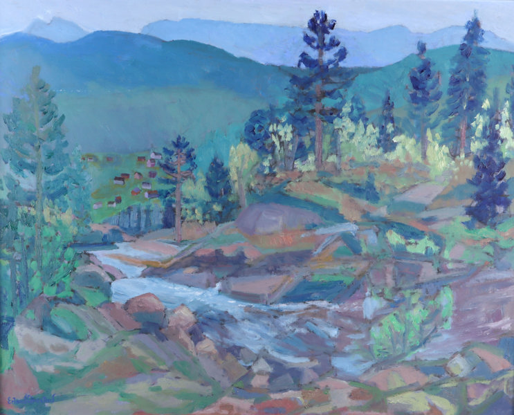Erlend Grøstad, fjellbekken. Maleri