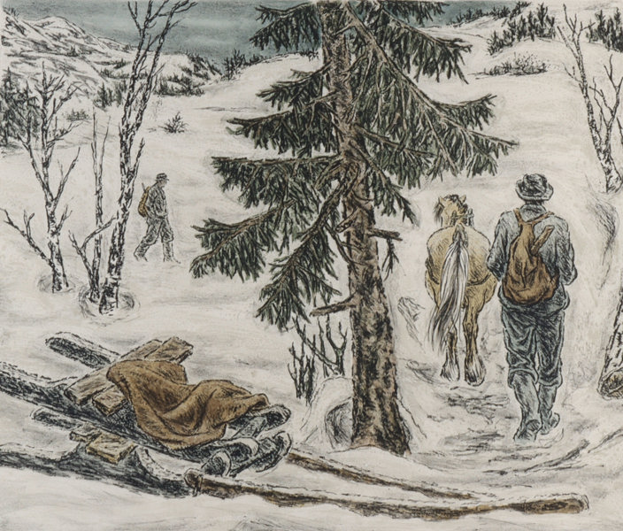 Harald Kihle, Hakadal. Litografi