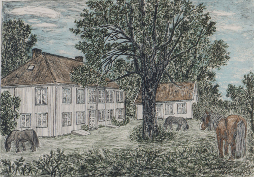 Harald Kihle, Apenesgården. Litografi