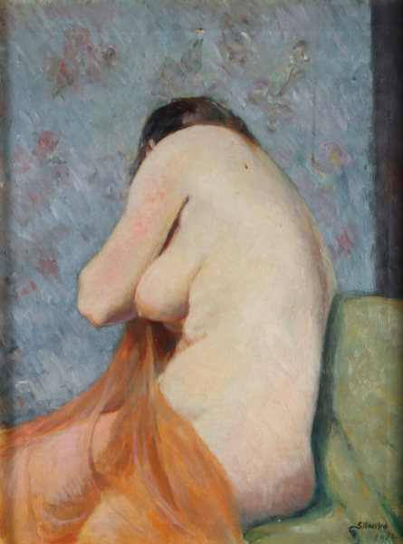Gudmund Stenersen, kvinneakt. Maleri.