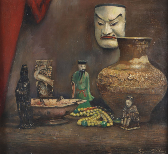 Sigmund Sinding, stilleben. Maleri.