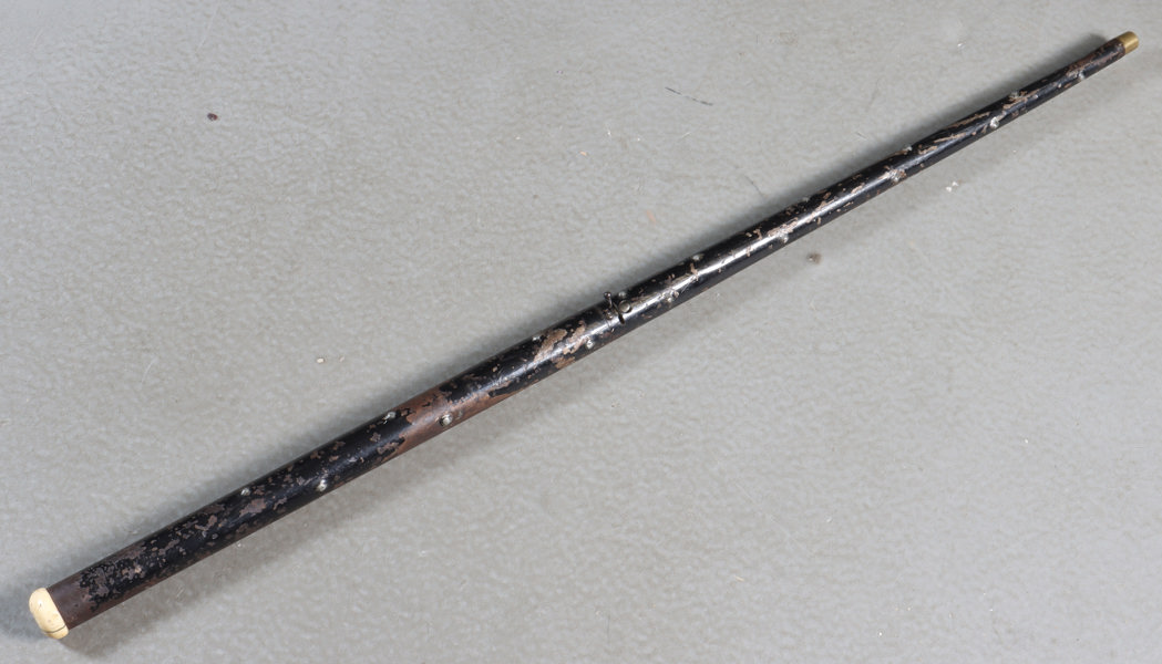 Stokk/gevær i metall, 1800 tallet.