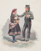 3 akvareller med bunader, 1800 t.
